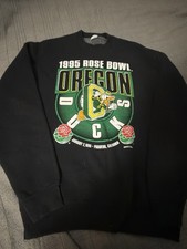 Vintage 90s Oregon Ducks 1995 Rose Bowl Crewneck Sweatshirt Black Large Salem