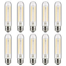 LED Filament T10 Tubular Light Bulb, 2 Watts (25W 10 Pack 2700k Soft White