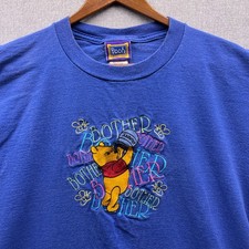 Vtg Disney Winnie The Pooh Mens M T Shirt Blue Bee Bother Embroidered USA Made