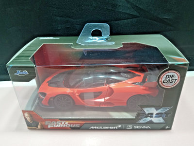 FAST & FURIOUS X MCLAREN SENNA 1:32 SCALE ORANGE DIECAST JADA RARE