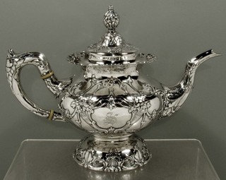 Van Buren Sterling Silver Teapot c1895 RARE MAKER