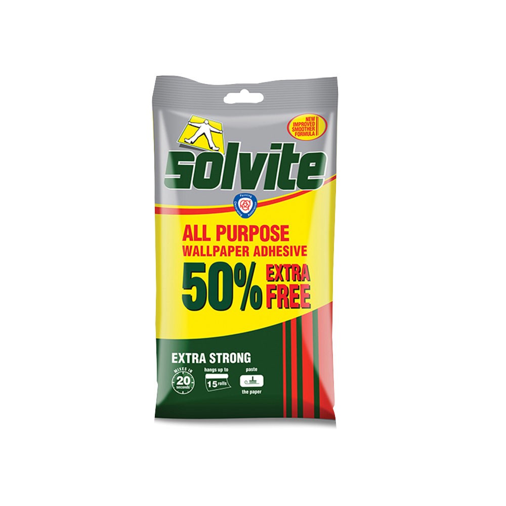 Solvite All Purpose Wallpaper Paste Sachet 10 Roll + 50% Free