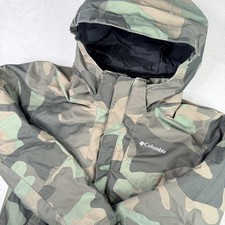Columbia Jacket Youth XL 18/20 Green Camo Interchange 3-in-1 Hooded Winter Ski