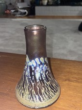 Vintage Robert Coleman Signed Iridescent Art Glass Vase