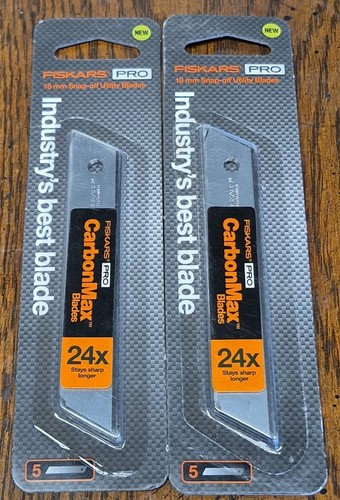 Lot Of 2 Fiskars Utility Knife Replacement Blades 18mm Snap Off Utility 10 Pack. - Picture 5 of 5