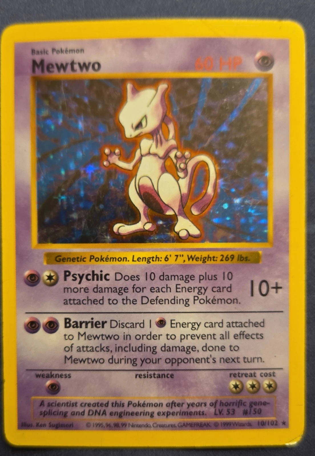 Mewtwo 010/102 Base Set (Shadowless) Holo