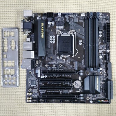 Gigabyte GA-Z270M-D3H : LGA1151 Z270 DDR4 mATX  + IO-Shield, Verified Working