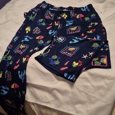 Women's Navy Multicolor Pajama Pants Tropical Print XS Recycled Polyester