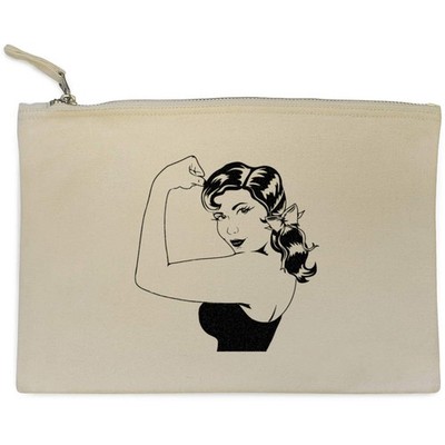 Canvas-Clutch/Zubehörkoffer ''Woman Flexing Muscle'' (CL00048995)