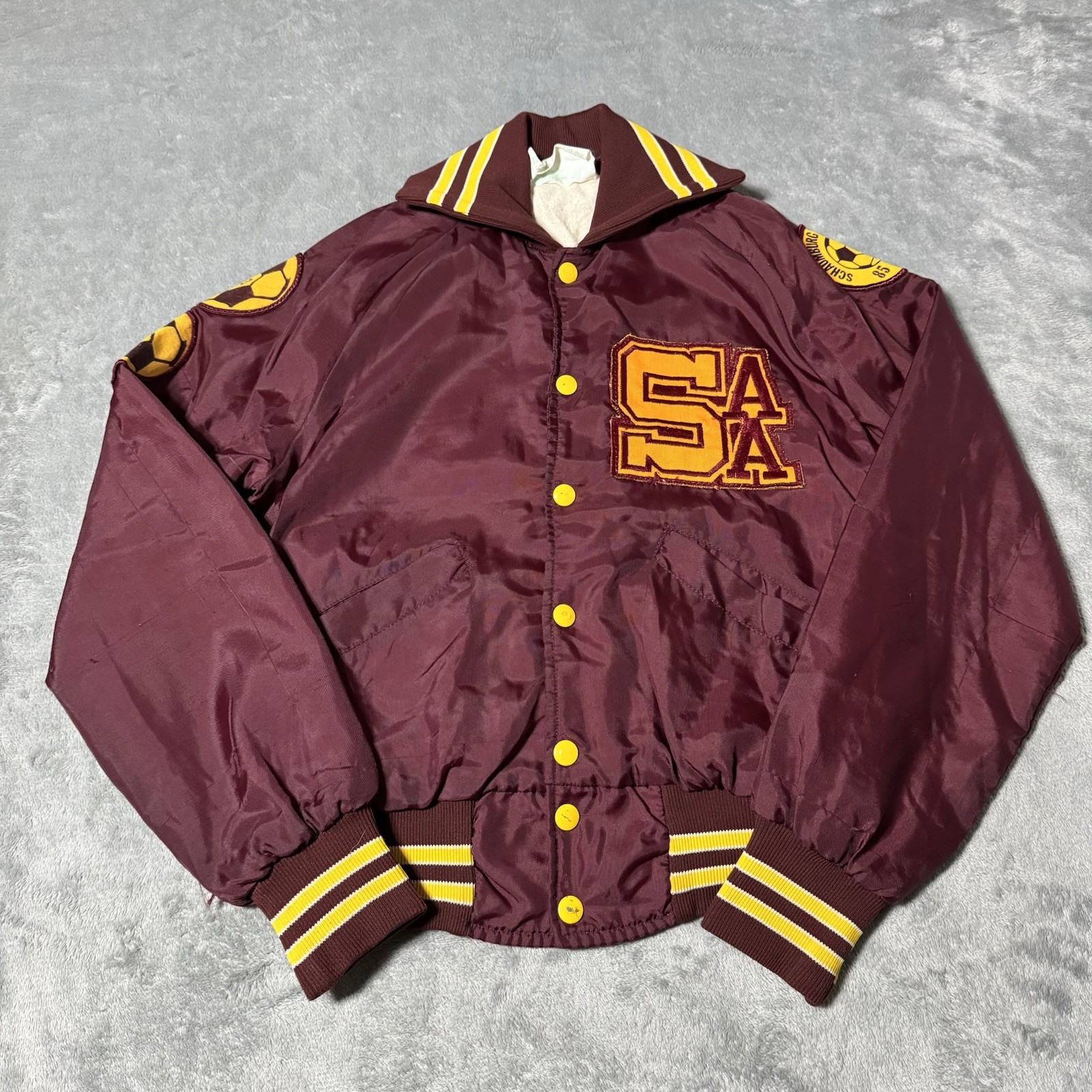 VTG 1980s Schaumburg Athletic Assn. Youth L Varsity Jacket (Can Fit Womens XS)