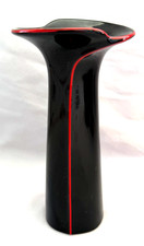 Japanese Black with Red Stripe Bud Vase Yamaji