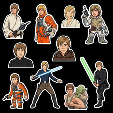 10x Custom Luke Skywalker Character Stickers Set 1