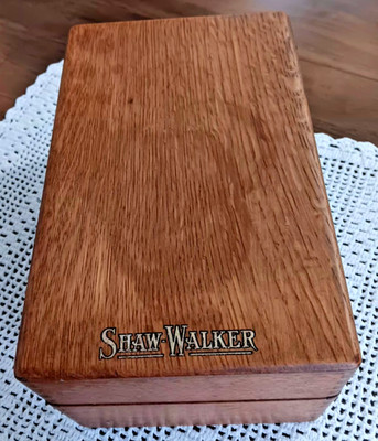 VINTAGE SOLID OAK DOVETAILED HINGED SHAW WALKER CARD FILE RECIPE STORAGE BOX