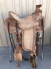 Western Wade Tree A Fork Work Horse Saddle Tooled Carved Leather Ranch Roping