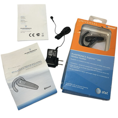 Plantronics Explorer 340 Bluetooth Wireless Headset 33 Foot Range - Open Box