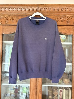 Vintage Olympics BY JCPENNY UNSIZED MEN NAVY BLUE CREW NECK Sweatshirt 90s USA