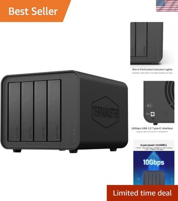 High-Speed 4-Bay External HDD Enclosure   10Gbps USB 3.2 for Windows, Mac, Linux