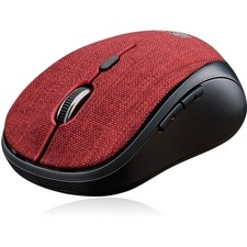 Adesso iMouse S80 2.4Ghz Fabric Wireless Red Fabric Mini Optical Mouse, 5-Button