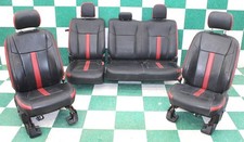 Rust 18 F150 Crew Black Red Leather Heat Power Bucket Backseat Seats Set Oe Rust 18 F150 Crew Black Red Leather Heat Power Bucket Backseat Seats Set Oe