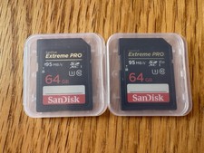 SanDisk 64GB Extreme PRO SDXC UHS-I Memory Card lot of 2 
