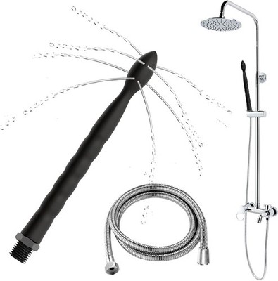 Premium Shower Enema Kit with 59-Inch Hose & 24cm Silicone Nozzle with 8 Holes -