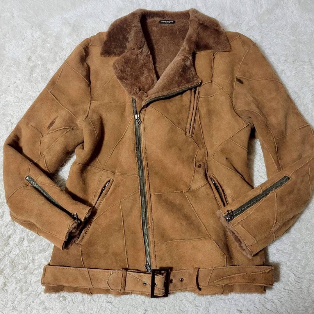Glamb Real Shearling Patchwork Double Riders Jack… - image 2