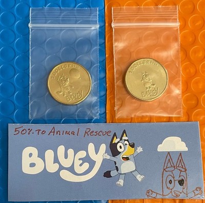 Bluey & Bingo Dollar bucks (2 coins) in zip storage bag 50% to Animal rescue