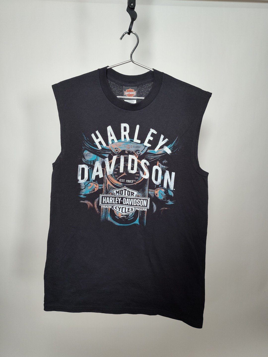 Harley Davidson Eagle Tank Top Mens M Black Double Sided Milwaukee NWOT