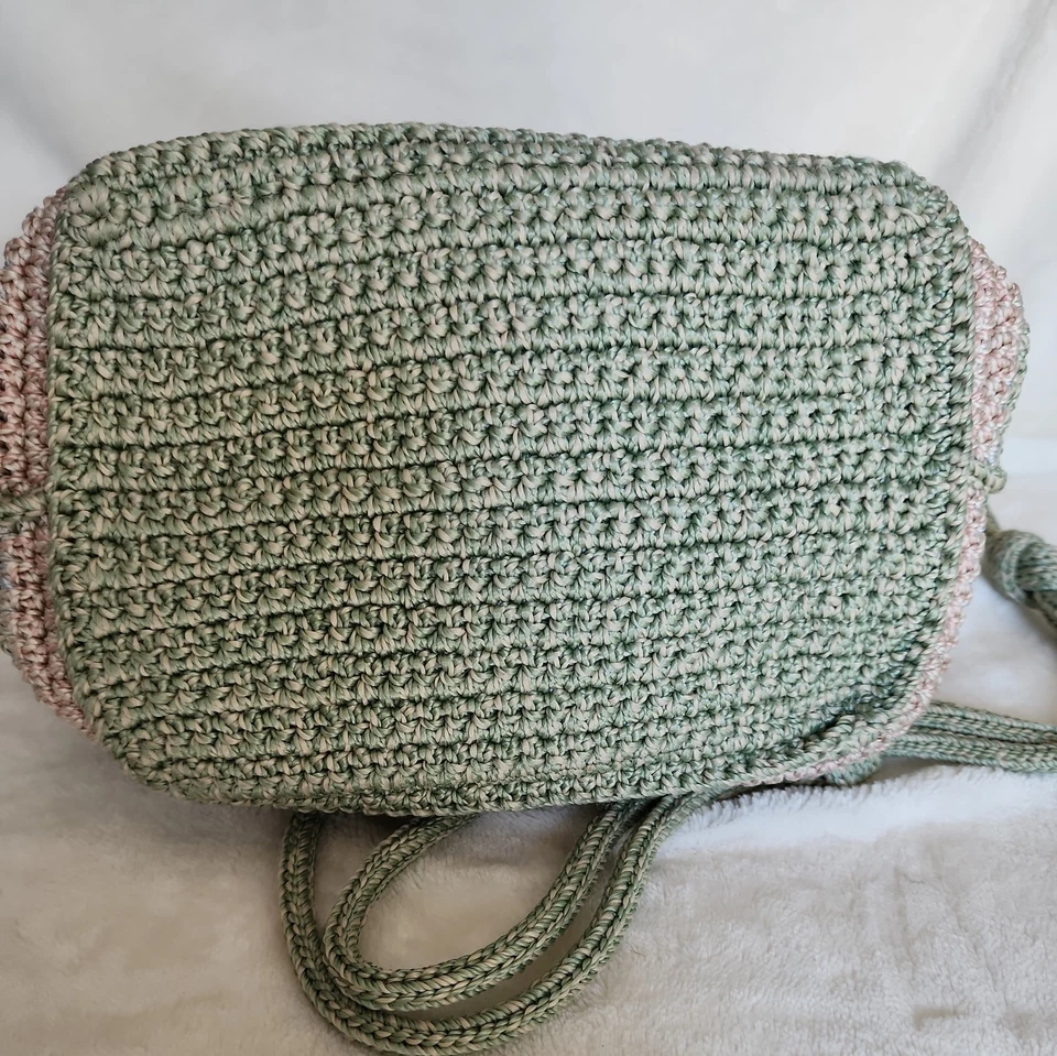 Bolsa tiracolo The Sak Ivy balde de cordão de crochê verde médio borlas rosa - Imagem 3 de 4