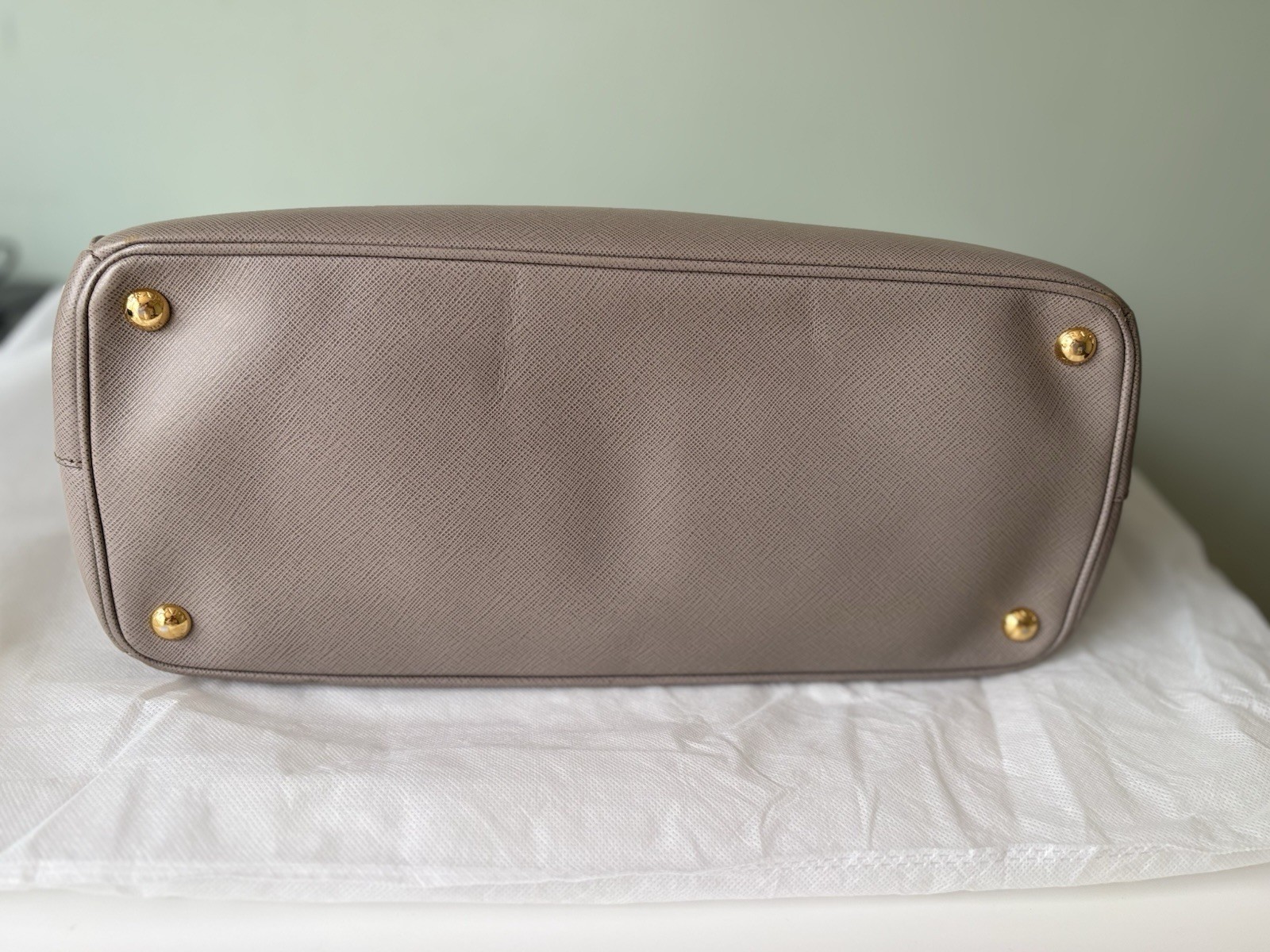 Authentic Prada Saffiano Lux Tote Bag – Taupe image 4