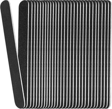 20 Pack 100/180 Grit Nail Files Black Professional Emery Boards Nail