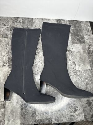 Women's Luftpolster Zip Up Gore-tex Knee High Boots Shoe Size US Black 