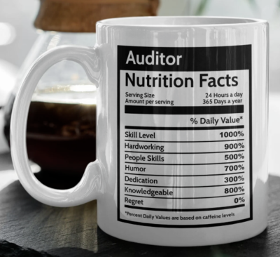 Auditor Nutrition Facts Coffee Mug Funny Gift for Coworker Boss Office  Staff Cup | eBay