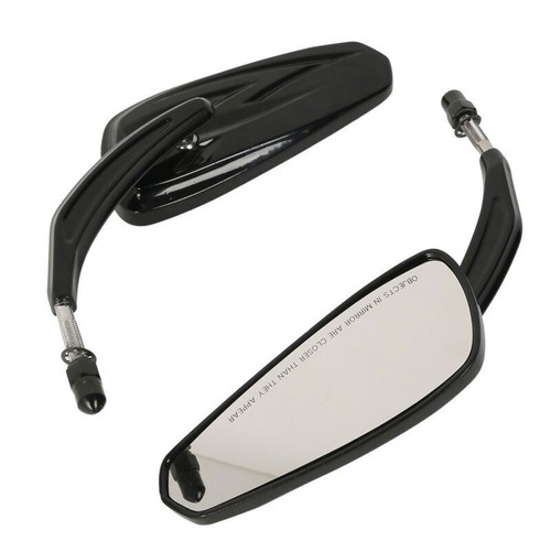 Motorcycle 8mm Rear View Mirrors Fit For Harley Touring Street Road Glide King - Foto 1 di 8