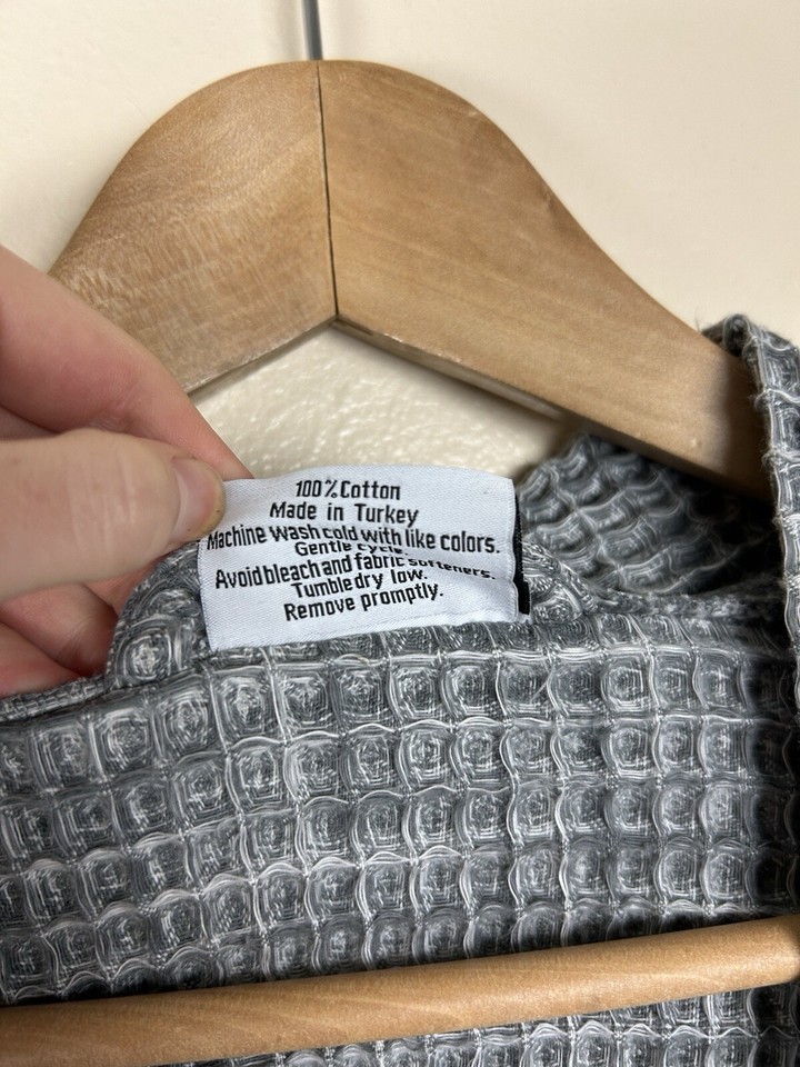 Parachute Unisex Waffle Robe Bell Sleeve Belted Cozy Bathrobe Size S