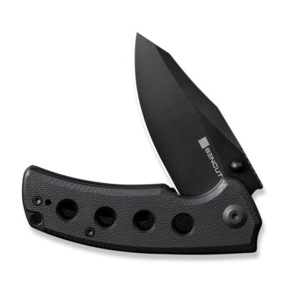 S230681 Sencut Excalis Black G10 Handles Blackwash Reverse Tanto 9Cr18MoV Blade