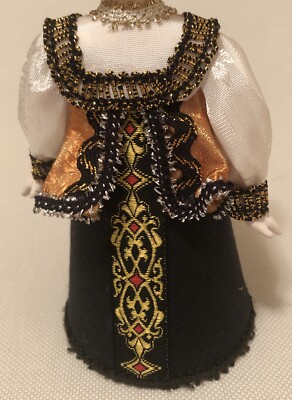 Antique EMPRESS of RUSSIA Catherine the Great Crown Red Head 7 Black Gold  Dress | eBay
