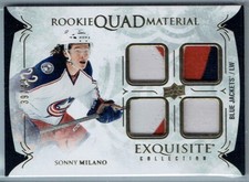 2016-17 EXQUISITE COLLECTION ROOKIE QUAD MATERIALS #RQSM SONNY MILANO #39/49