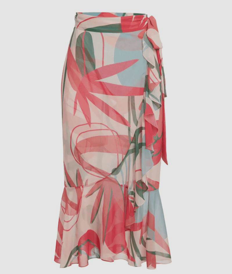 ワンピース PATBO Women Mid Skirts VEL30750US LILAC PINK $295 PatBO Women's Pink Riot Midi Wrap Cover-Up Skirt Size