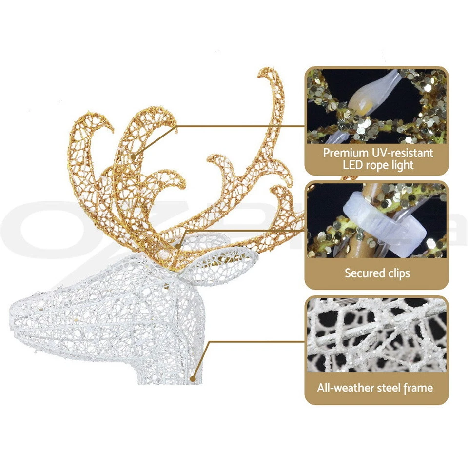 Jingle Jollys Christmas Lights 215 LEDs Fairy Light Reindeer Sleigh Decorations - image 4 of 4