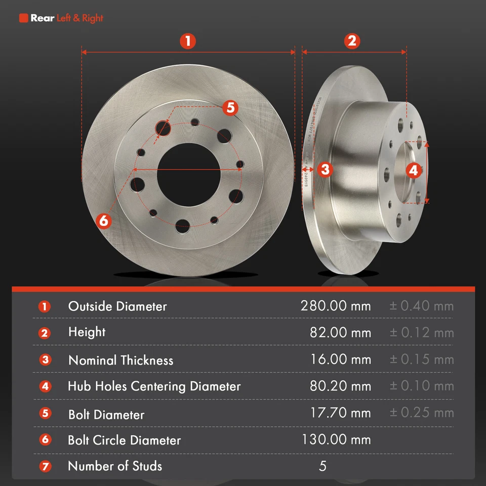 12 передних и задних дисковых тормозных дисков и керамических тормозных колодок для Ram ProMaster 1500 - Изображение 3 из 4