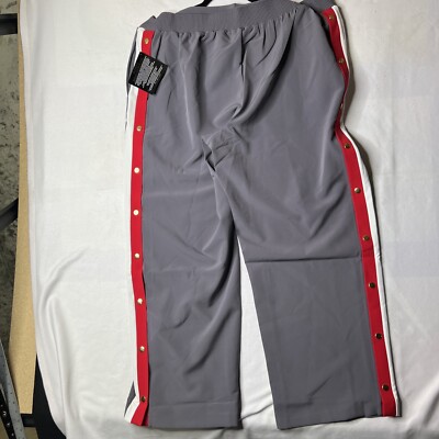IMAN Global Chic Pull On Side Stripe Trousers Track Pant Gunmetal Gray Size 2X