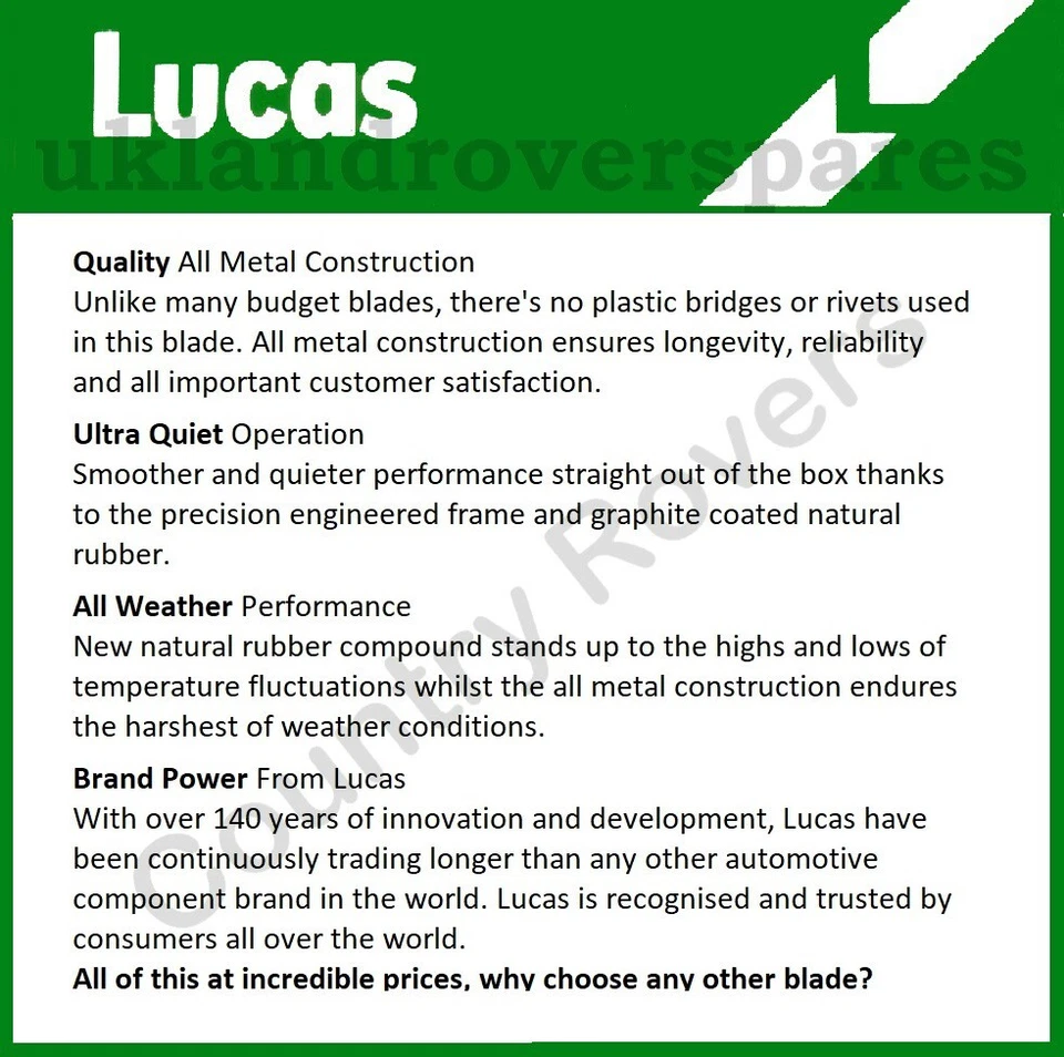 НАБОР ЛЕЗВИЙ СТЕКЛООЧИСТИТЕЛЯ FORD FIESTA MK 6 2002–2008 22 ДЮЙМА 16 ДЮЙМОВ И 11 ДЮЙМОВ БРЕНД LUCAS - Изображение 2 из 4