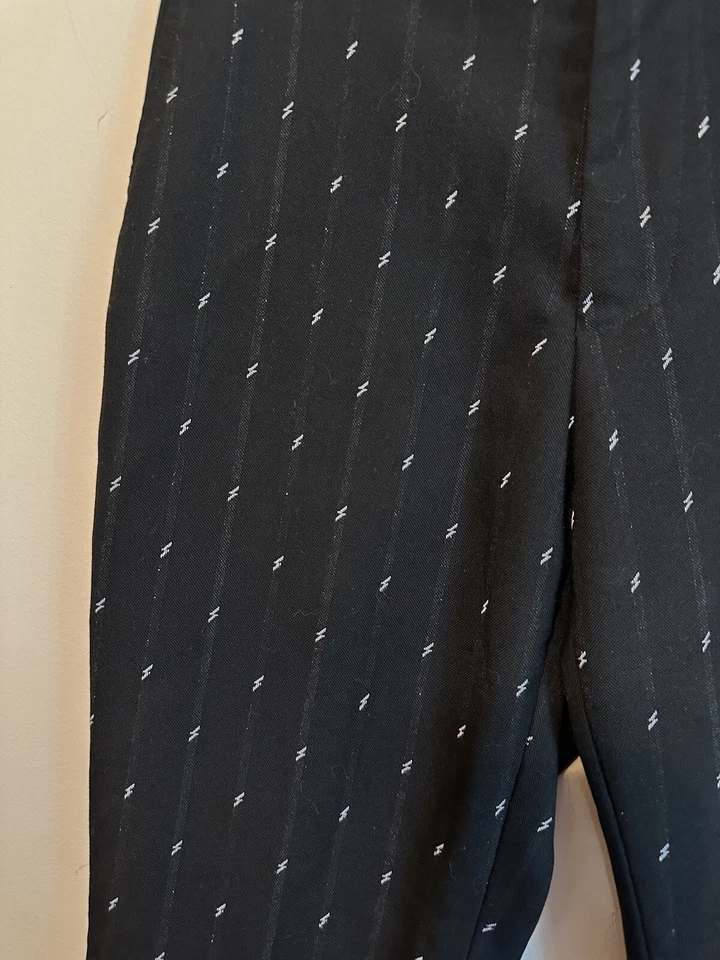 Pantalones Neil Barrett Para Mujer Calce Ajustado Rayo Perno Negro Talla 30 Foto 2 de 4