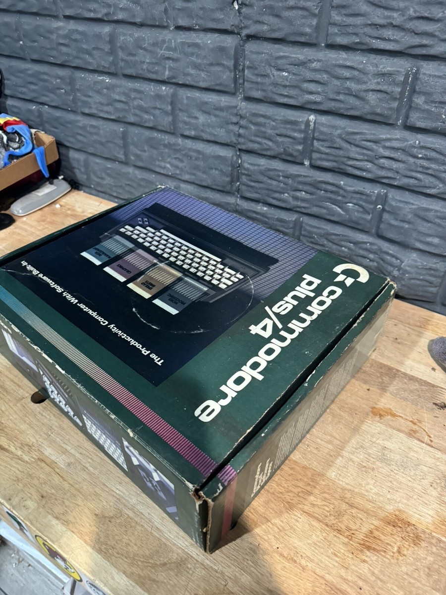 Vintage Commodore Plus/4 Computer With Original Box Papers