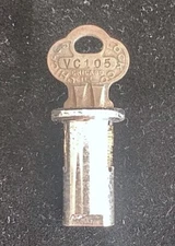 Original Chicago Lock & Key for Victor Gum & Peanut Vending Machines 5/16" Rod