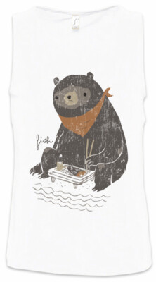 Sushi Bear Herren Tank Top Love Addicted Addiction Fun Japan Japanese Cook Chef