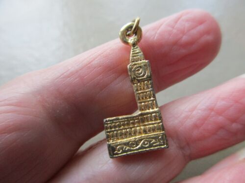 COLLAR PULSERA COLGANTE LLAVERO PARLAMENTO BIG BEN LONDRES TONO DORADO VINTAGE - Imagen 2 de 5