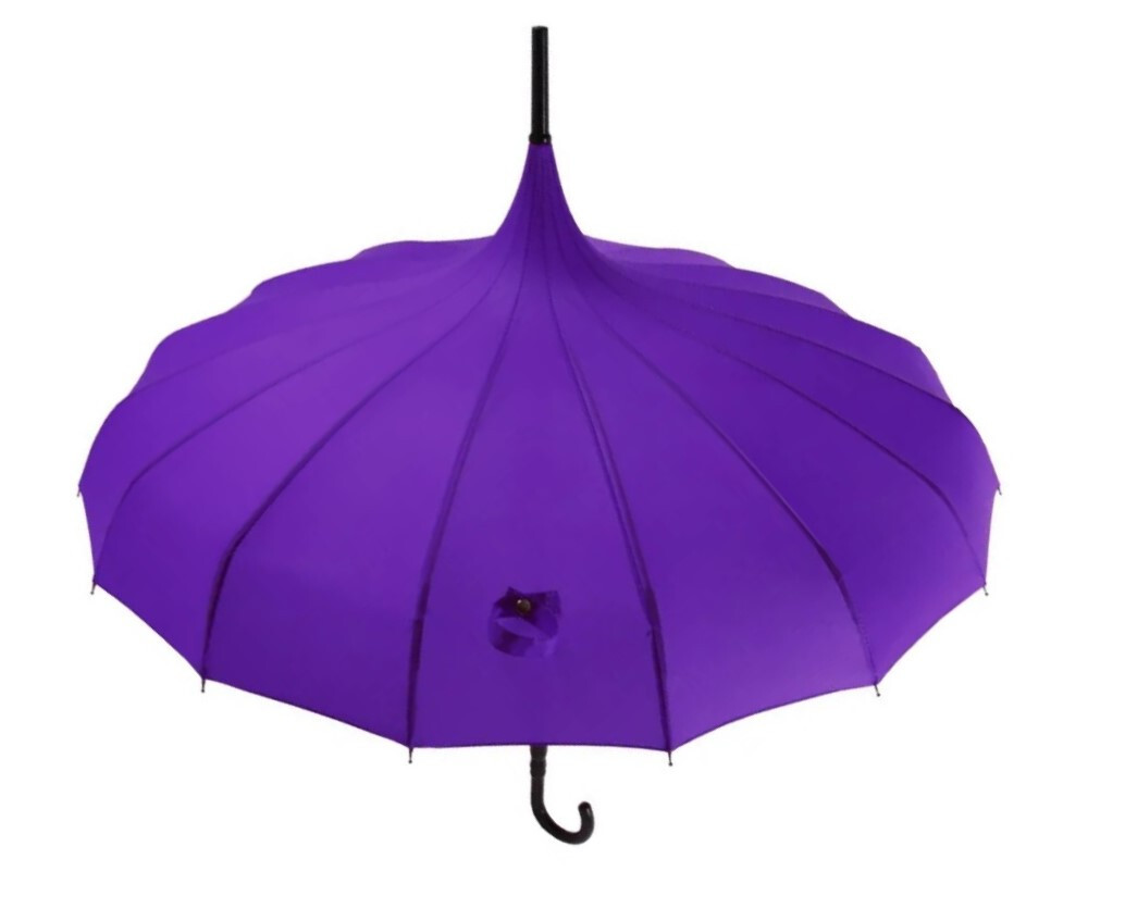 Soake Violet Pagoda Large Walking Stick Boutique Classic Umbrella Gift Brolley