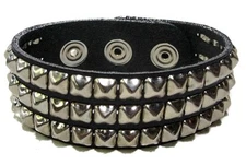 Mini Three Row Studded Punk Gothic Bracelet Dark Death Rock Thrash Metal